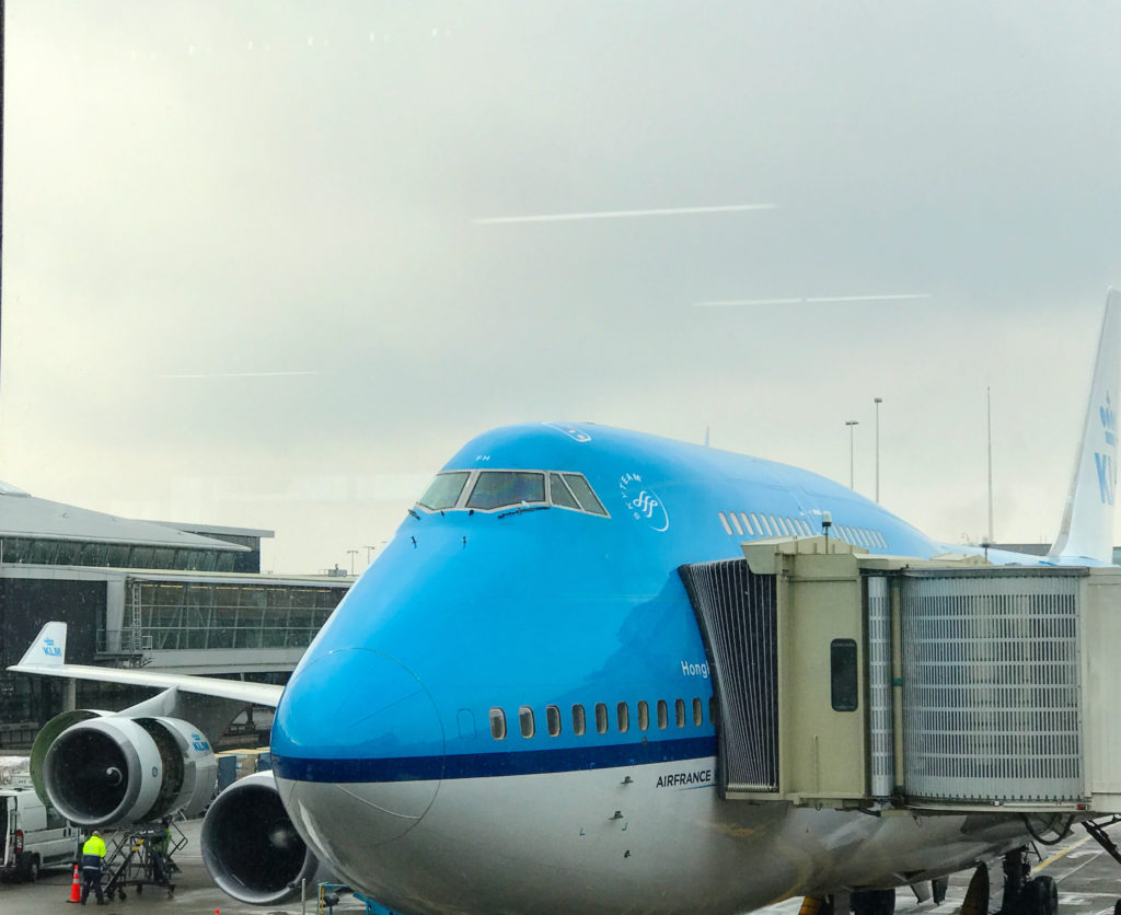 KLM Boeing 747 in Amsterdam
