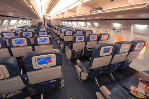 Interior of airplane