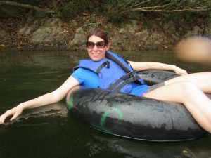 Floating down the river.