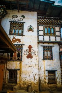 Phallus on building in Punakha, Bhutan