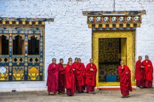 Monks at Punakha Dzong, Bhutan