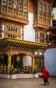 Monks at Punakha Dzong, Bhutan