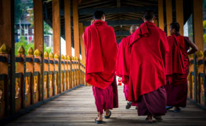 Monks at the Punakha Dzong, Bhutan