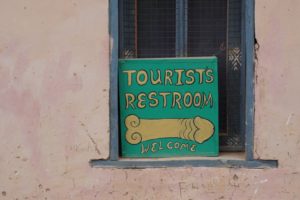 Tourist Restroom Phallaus Sign in Punakha