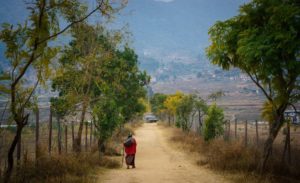 Walking in Punakha, Bhutan