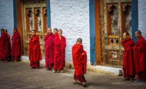 Monks at the Punakha Dzong, Bhutan