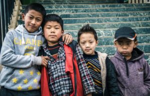 Little kids posting in Thimphu, Bhutan