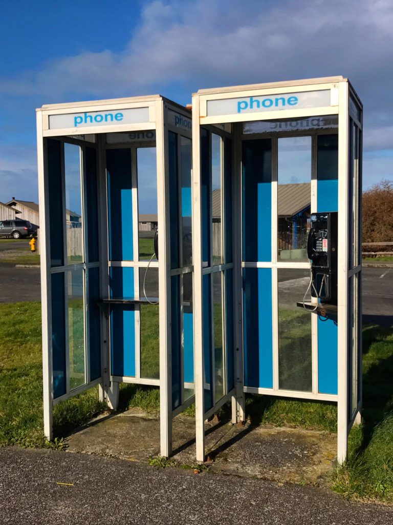 Phone booths at Kalaloch Lodge