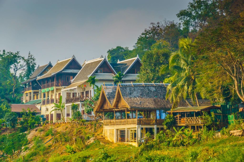 The riverfront in Luang Prabang, Laos