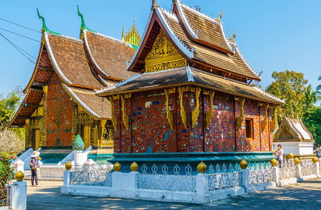 Exterior of the temples at Wat Xieng Thong, Luang Prabang, Laos